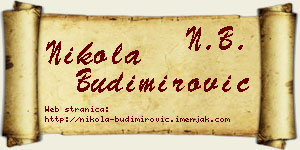 Nikola Budimirović vizit kartica